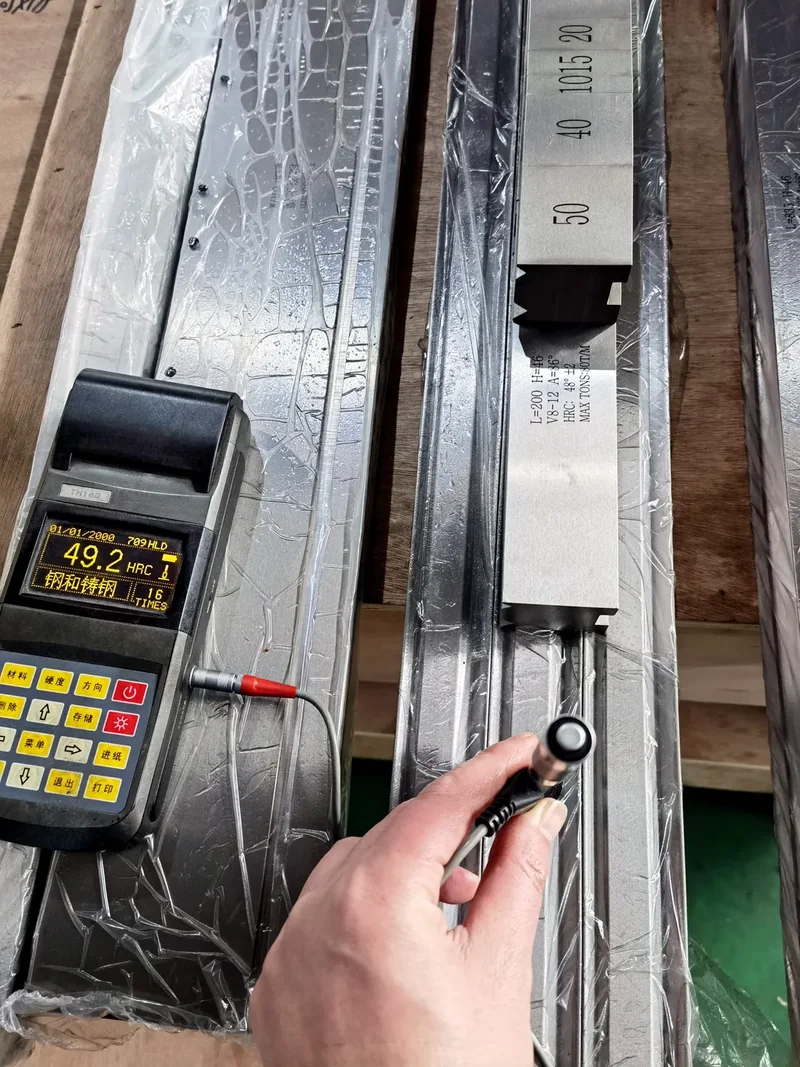 HRC hardness testing on finished press brake tooling surface