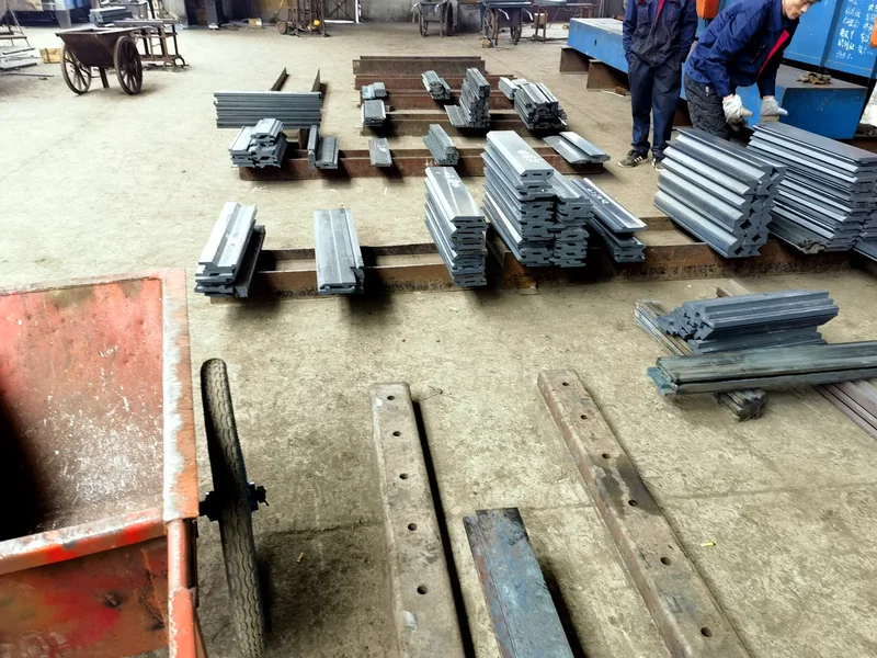 press brake tooling profiles organized in workshop before processing